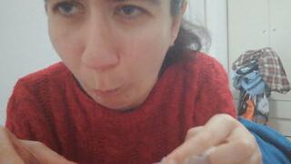 I fill a clear bag with phlegm!