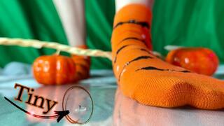 Tiny Sock salesman and Giant feet