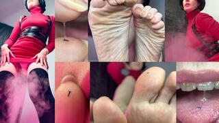 Giantess Ada Wong has fun with a Tiny