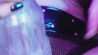 Sissy Shemale Cumming with flashlight toy