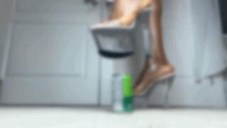 Glass Heels Crushing Metal Cans