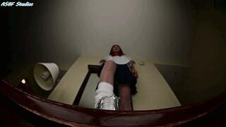 Asian school girl's GIGANTIC SOCK CRUSH! Stomping POV - MOV