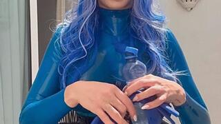 SQUIRTING Blue RUBBER GLOVES MESMERIZE SEDUCTION POV JOI
