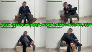 Sexy Office Worker Noah Shows Off His Feet