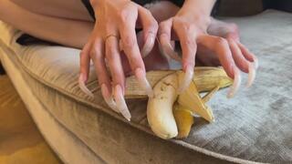#234 - Longnails and feet with banana