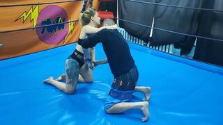 Fun sexy skilled blondie wrestles