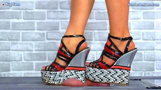 Smashing His Cock & Balls Under My Dirty Old Clubbing Wedges - Bug Cam - 151BUG - Ballbusting CBT Trampling Trample Crushing Crush FemDom