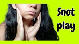 Snot play and nose blowing after crying