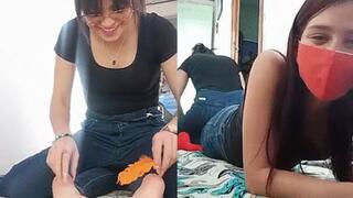 Tickling Feet Cris and Sister