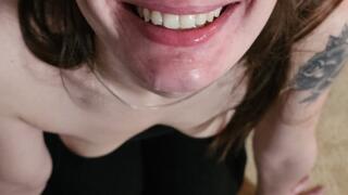 Quick Blowjob and Facial!!! Watch JJ shoot ropes across, on and in my mouth and face!