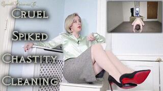 Cruel Spiked Chastity Cleaning