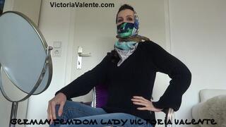 Silk cloth mask and headscarf with turtleneck sweater and jeans