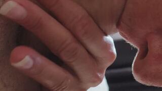 Cumshot giver Granny Cathy devours my cock and balls Pov 4K