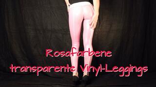 Rosafarbene leicht transparente Cameltoe-Vinyl Leggings