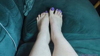 Purple Holographic Toenails