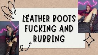 leather boots fucking and rubbing