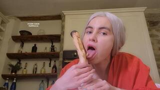 TRYING MY BEST TO LOCATE YOUR COCK WITH MY TONGUE