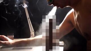 Dunhill Fine Cut Black 100s smoking blowjob Deep Throat Table