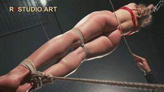 Bramble Bound Upright - Tight Crotch Rope, Ballgagged and Spanked (FULL HD MP4)