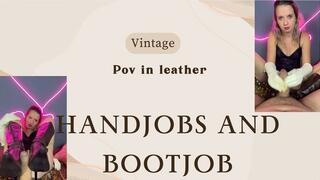 vintage handjobs and bootjob leather pov