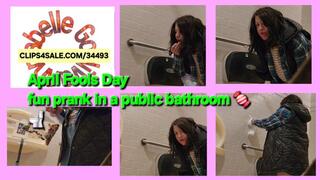 April Fools Day Fun Prank in a Public Bathroom - Bellyflops Jelly Belly Edition Pee Spit Eat Feed Flash And More