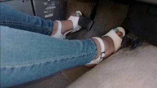 white high heel sandals