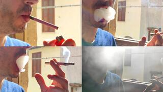 Smoking Sobranie Pink 100s in the sun 250325 4K