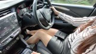 Debbie Drives Hard In Nude Heels - MUSIC SOUND ONLY