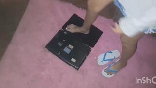 Laptop hard crush fetish and trampling sexy feet