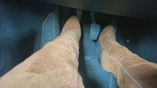 PEDALPUMPING WITH BROWN LEATHER BOOTS HIGH HEELS - PEDAL BRAKE