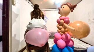 Just butt grinding 18-inch balloon on a chair (custom) by LOONERKITTYROLL