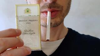 Smoking Benson and Hedges 100s Ultra Light menthol IYF 4K