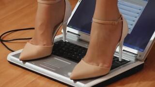 HARD trample and crush laptop