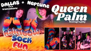 Rainbow Sock Fun Featuring Dallas (aka Brainlssbarbi) and Neptune