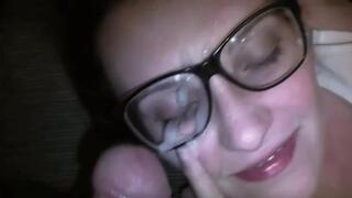 GLASSES AND TONGUE CUMSHOT SCENES ONLY -HD