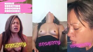 MARIE TOP DOWN SNEEZING, SNORTING, NOSE BLOWING AND COUGHING! wmv footage