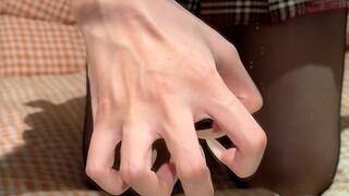 #243 - Posing my thin veiny hands in mirror