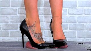 Puncturing Your Cock & Balls In My Old Work Stilettos With NO Heel Tips! - Bug Cam - 156BUG - Trample Trampling CBT Ballbusting Crush Crushing Heels