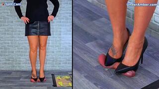 Puncturing Your Cock & Balls In My Old Work Stilettos With NO Heel Tips! - Split Cam - 156SPLIT - Trample Trampling CBT Ballbusting Crush Crushing Heels