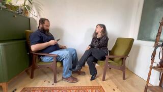 she will rub her leather toe pointed boots on his legs custom video