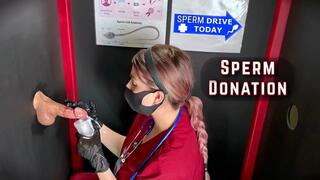 Sperm Donation Gloryhole - Nurse Kitty Extracts Cum Samples