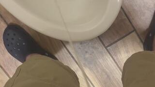 Public bathroom long pee!