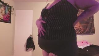 BELLY WORSHIP AFTER HUGE BINGE + TRYING ON OLD JEANS SLOMO 20MIN