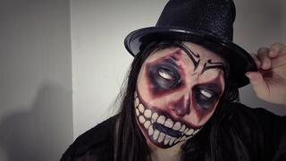 Creepy circus clown eyes rolling