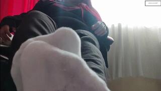 Mila1_Fox wet worn socks reveal peeling soles