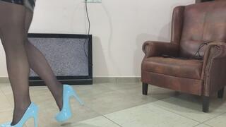 cute girl trample and hard crush tv sexy feet and bots