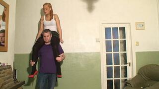 Sophie Shoulder Riding In Tights & A Skirt