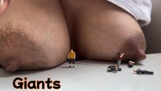 Giants: huge milk tits and small men
