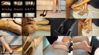 24h cumshot routine of a 24-7 highheels wearing wife - Multiple Cum on feet in high heels and walking around with cum in heels