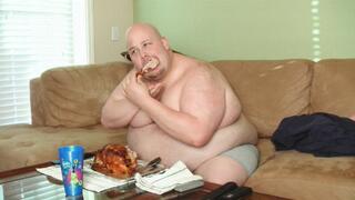 Stuffing My Belly With a Whole Rotisserie Chicken & Rubbing My Stuffed Belly *MP4*